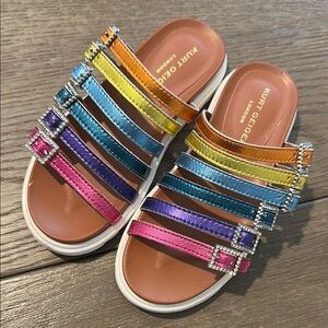 Kurt Geiger Blue and Purple Sandals with Multiple Straps